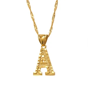 A-Z Small Letters Necklaces Women/Girl Gold Color Initial Pendant Thin Chain English Letter Jewelry Alphabet Gift #058002