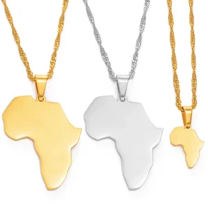 Africa Map Necklace Pendant Rose Gold/Gold Color Jewelry Brand Fashion Jewellery Stainless Steel African Gifts #058821