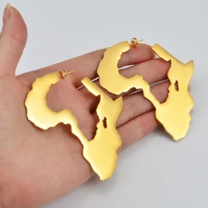 African Map Big Earrings Exaggerate Wedding Stud Earring Ornaments Traditional Ethnic Hyperbole Ethnic Jewelry #237221