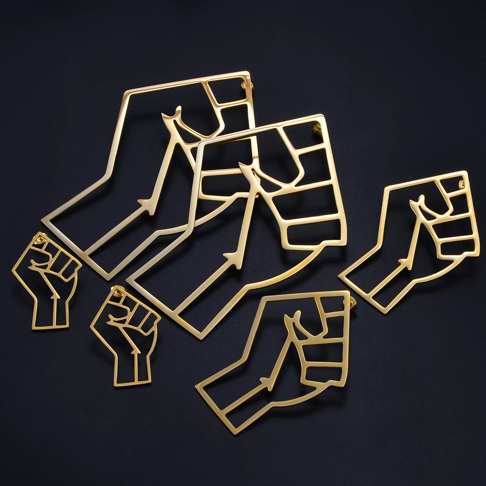 Black Lives Matter Fist Symbol Big Earrings Exaggerate Larger Stud Earring Africa Hyperbole Jewelry Gifts #263121 - Image 5