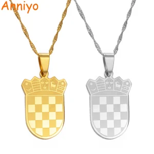 Croatia Flag Charm Pendant Necklaces Gold Color/Silver Color for Women Girls the Croatian Jewelry Gift #180021