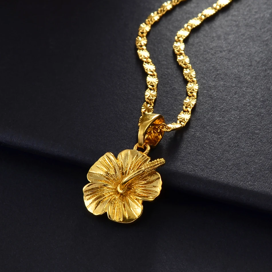 Hawaiian Flower Pendant Necklace Marshallese Kiribati Guam Micronesia Chuuk Pohnpei Jewelry Wedding gift #239606 - Image 2