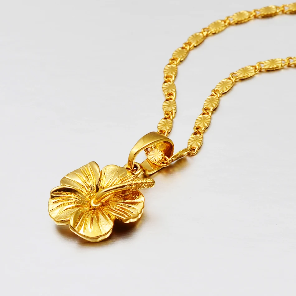 Hawaiian Flower Pendant Necklace Marshallese Kiribati Guam Micronesia Chuuk Pohnpei Jewelry Wedding gift #239606 - Image 4