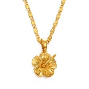 Hawaiian Flower Pendant Necklace Marshallese Kiribati Guam Micronesia Chuuk Pohnpei Jewelry Wedding gift #239606