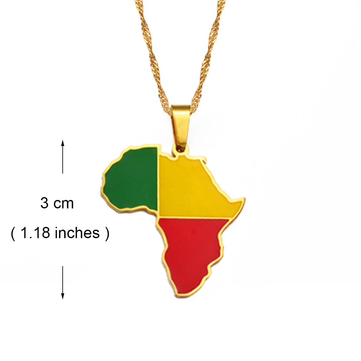 Hip-hop Africa Map Pendant Necklace Jewelry Eritrea Gambia Guinea Congo Tunisia Benin Libay Namibia Chad Botswana - Image 2