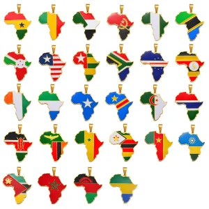 Hip-hop Africa Map Pendant Necklace Jewelry Ghana Nigeria Congo Sudan Somalia Uganda Zimbabwe Zambia Liberia #207921