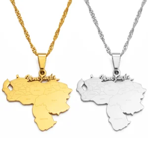 Item Venezuela Map Pendant Necklaces Silver Color/Gold Jewelry Venezuelan Jewellery #135721