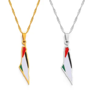 Palestine Pendant Chain Necklaces Silver Color/Gold Color Jewelry #152221