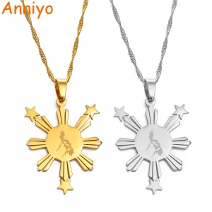 Philippines Map Flag Pendant Necklaces for Women Men Country Maps Pilipinas Jewelry Filipino Gifts #174321