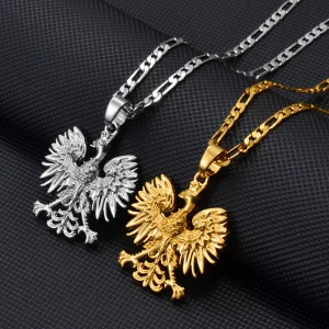 Poland Symbol Eagle Pendant Necklaces for Women Men Polska Poles Jewelry #252706