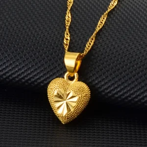 Small Size Heart Necklaces for Women Girls Jewellery Gifts Love Charm Pendant Chain #002836