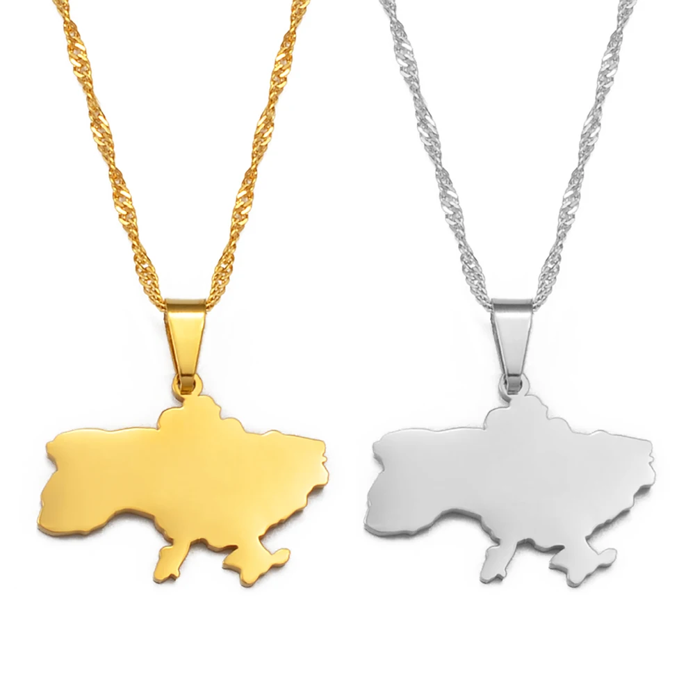 Ukraine Map Pendant Necklace Ukrainian Jewelry Gifts #212921 - Image 2