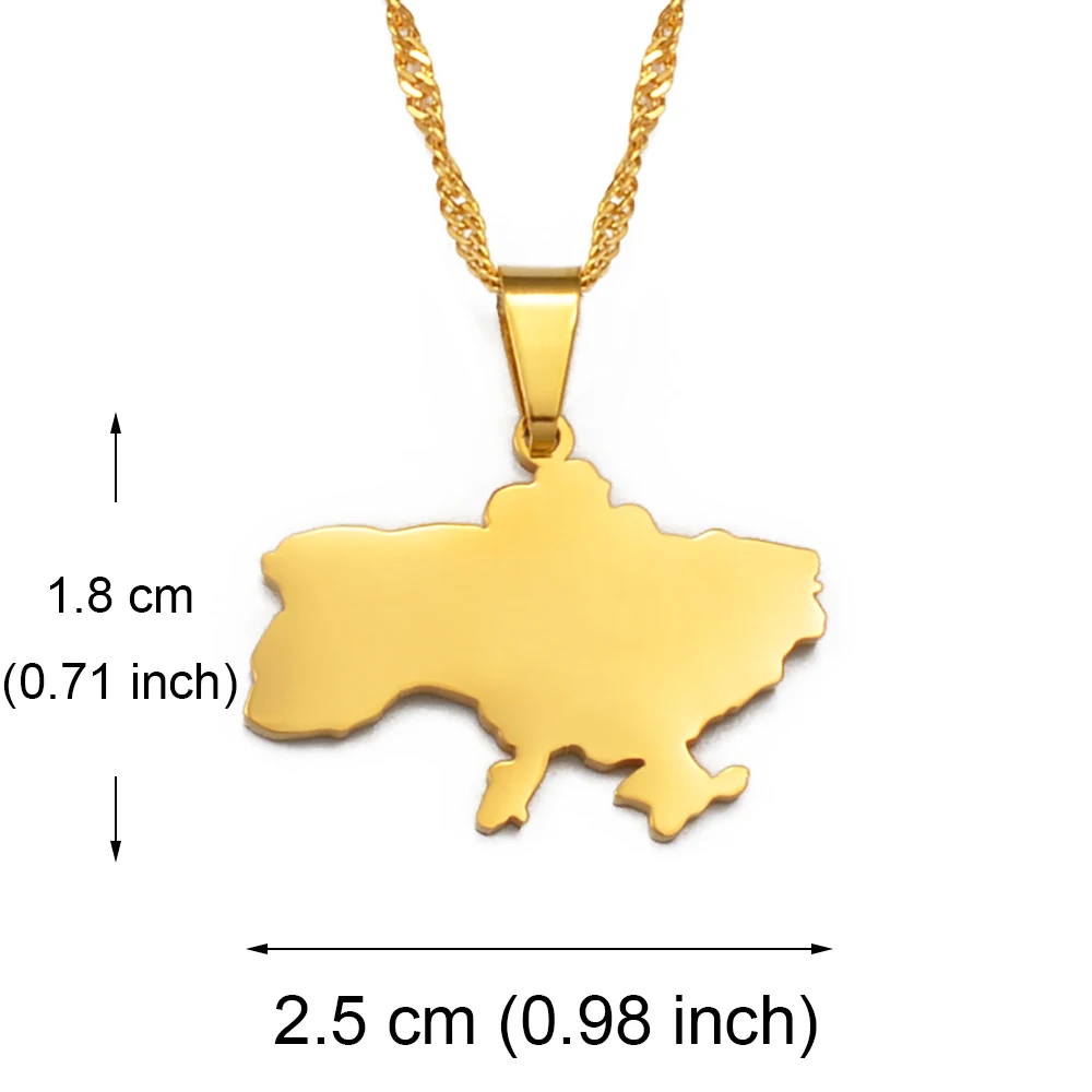 Ukraine Map Pendant Necklace Ukrainian Jewelry Gifts #212921 - Image 4
