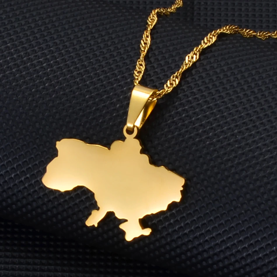 Ukraine Map Pendant Necklace Ukrainian Jewelry Gifts #212921 - Image 6