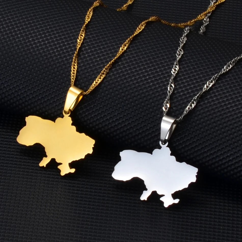 Ukraine Map Pendant Necklace Ukrainian Jewelry Gifts #212921